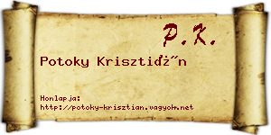 Potoky Krisztián névjegykártya